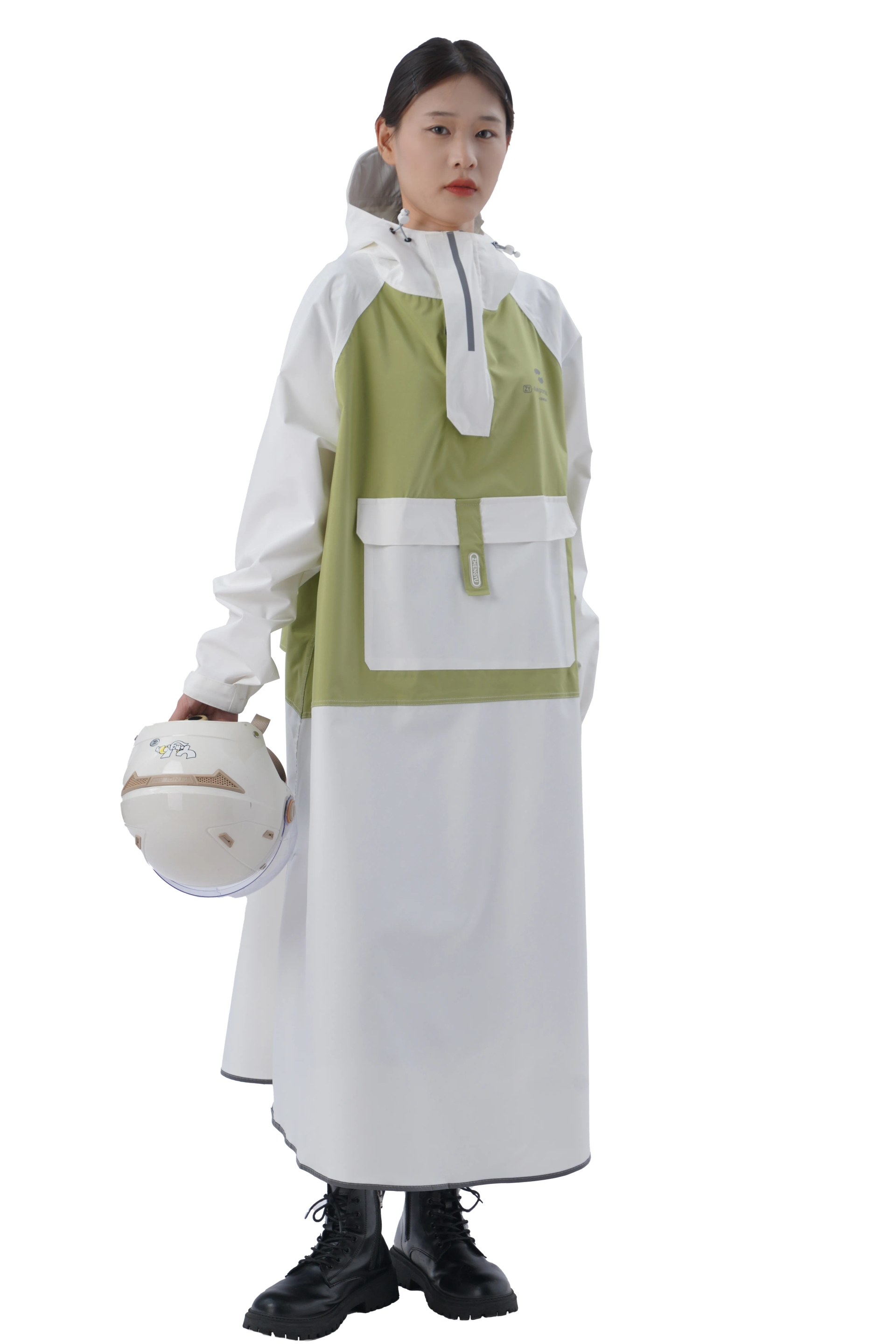 Pullover Long Sleeve Raincoat | 150D PU Laminated High Waterproof Cycling Rain Poncho