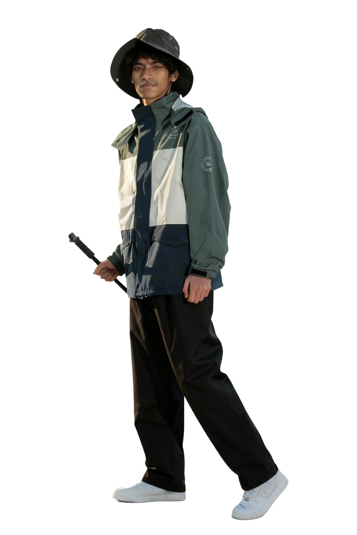 Matte Finish Adult Motorcycle Raincoat with PU Lamination - alternate view